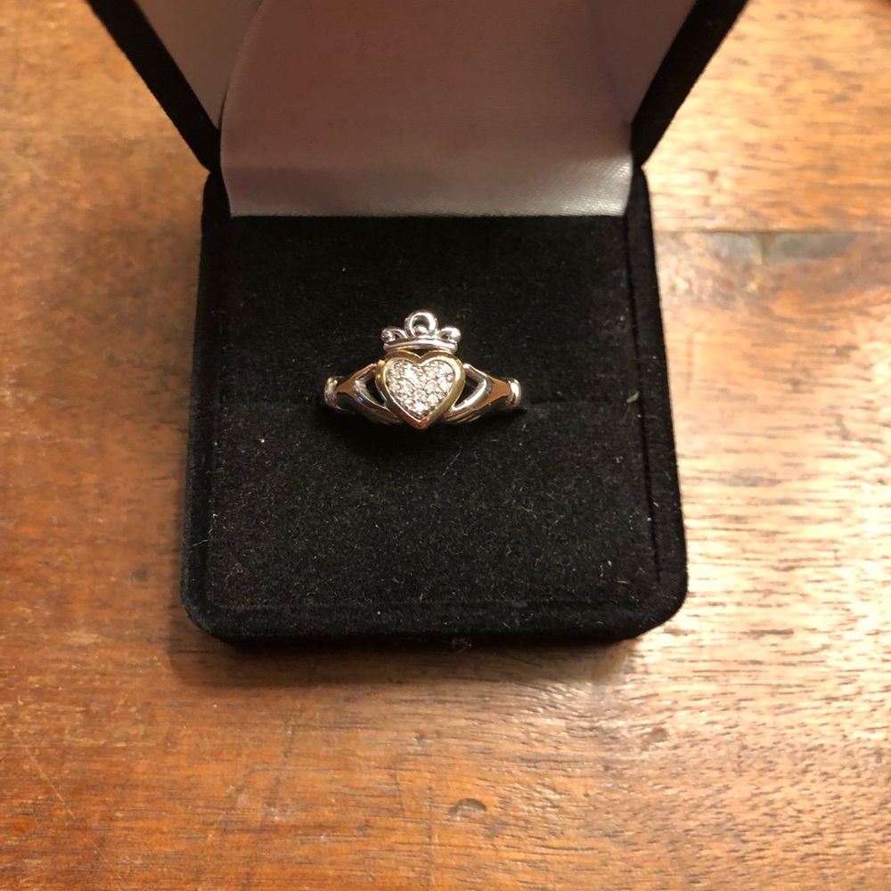 Sterling and gold claddagh ring
